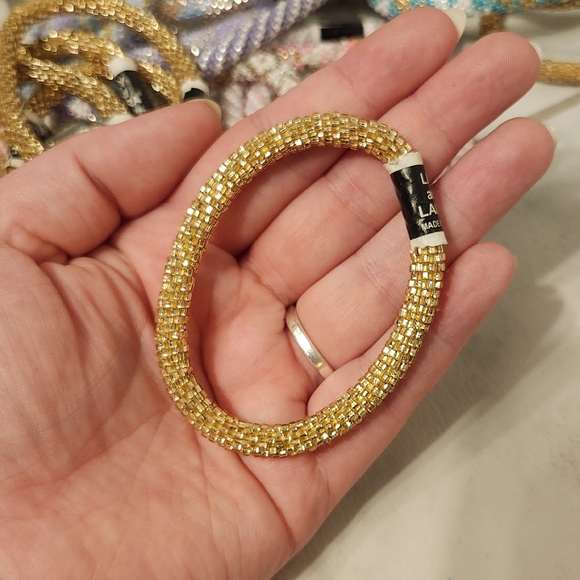 Lily and Laura Nepali Glass Crocheted Bracelets - Picture 8 of 13